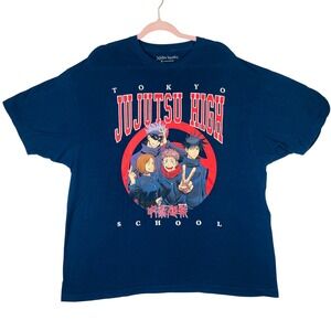 Jujutsu Kaisen Tokyo Jujutsu High School Navy Blue Graphic T-Shirt Mens 2XL
